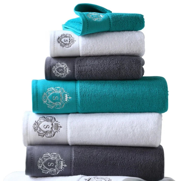 Luxury Custom White Gray Pure 100% Organic Cotton Soft Terry Bath Towel 600gsm