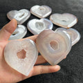 Wholesale Price Hand Carved Wedding Souvenirs Meditation Gifts Druzy Agate Geode Crystal Heart
