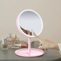 Professional Round Shape Cosmetics Led Mirror Tentacle -Screen Adjustment Light Charging Makeup Mirror