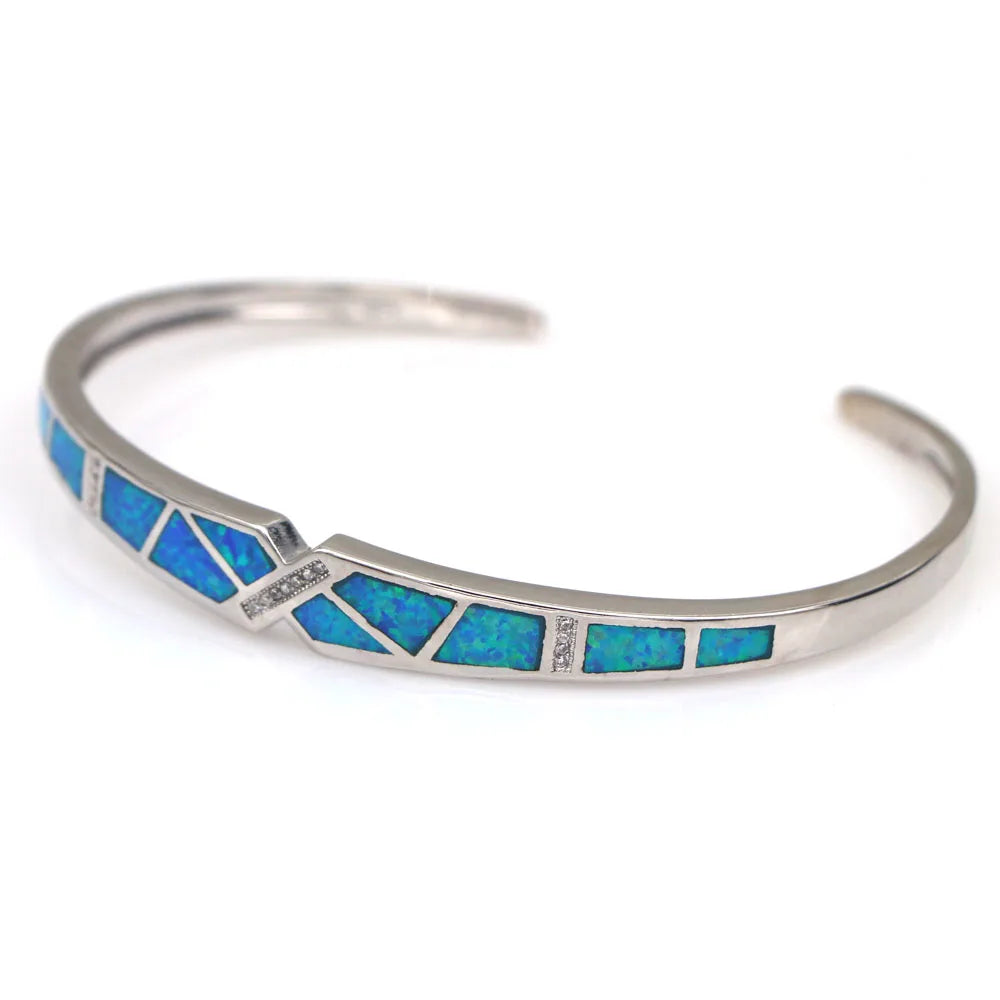 Concise Style Fire Opal Bangles Zircon Fashion Jewelry for Women Gift Wholesale Price