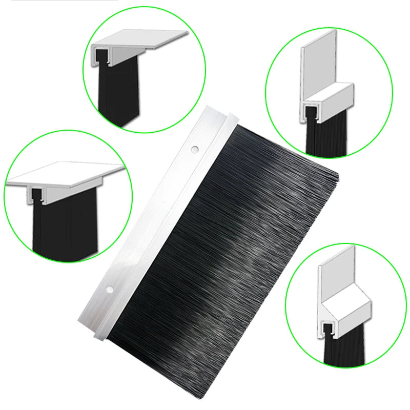 2609115 Multiple Styles Aluminium Holder Nylon PP Bristle Interior Door Bottom Brush