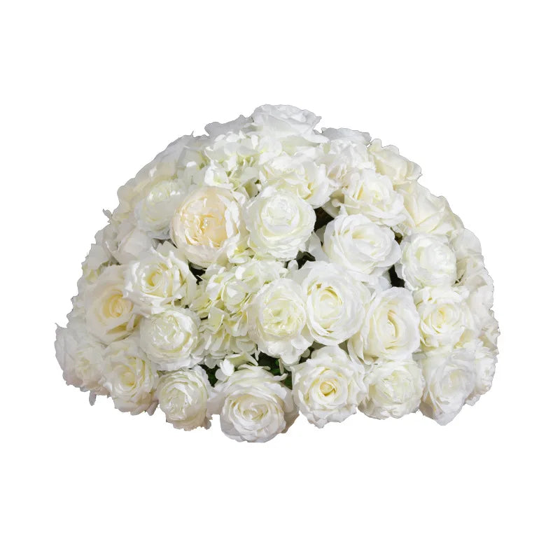 Shopping Mall Window Display Flower European Lawn Church Outdoor Wedding Arrangement Road Guide Flower Wedding White Rose Ball