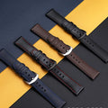 YUNSE New Style 22mm Hybrid Silicone Leather Watch Band Genuine Leather and Sailcloth Rubber Watch Straps