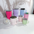 Custom logo 5oz 12oz 16oz 22oz Camping Travel Coffee Mug With Handle Inner 304 Stainless Steel Outer Plastic Mugs