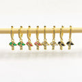 EC1902 Fashion Dainty Mini Small Colored CZ Diamond Pave Mushroom Charms Hoops Earring