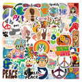50PCS Fashional cartoon hippie world peace sign anti war love sticker