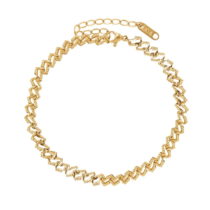 Wholesale Custom Waterproof Foot Jewelry 18k Gold Color Stainless Steel Anklet Women