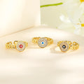 Bijouterie 18K Laminated Gold Wholesale Oro Gold-Plated Brass Rings for Women Devil'S Eye Rings Wholesale Fashion Jewelry Rings