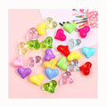 Handmade Jewelry Accessory-Custom Acrylic Heart Shape Straight Holes Beads DIY Bracelet & Earring Material Beaded Loose Beads