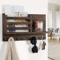 New Style Black Wooden Key Holder for Wall Mail Organizer Wall Mount With 4 Hooks