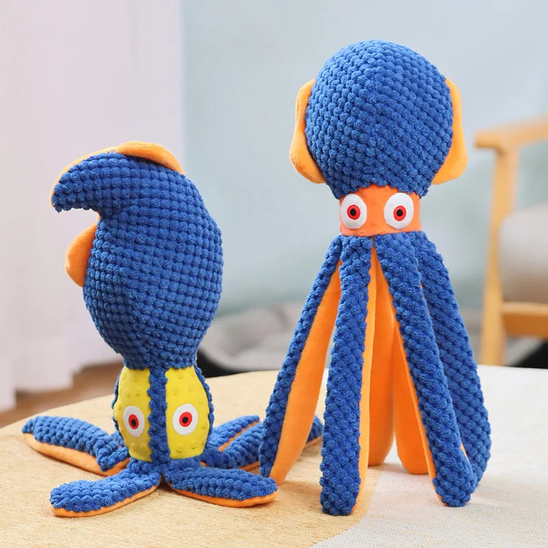 Octopus Pet Dog Toy Plush Sound Dog Toy Interactive Tug-of-war Chew Toys