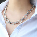 Women's Simple Classic Sliver Chain Necklace and Bracelet Set 52cm Necklace Sweater Jewelry Fashion Women's Jewelry Gift