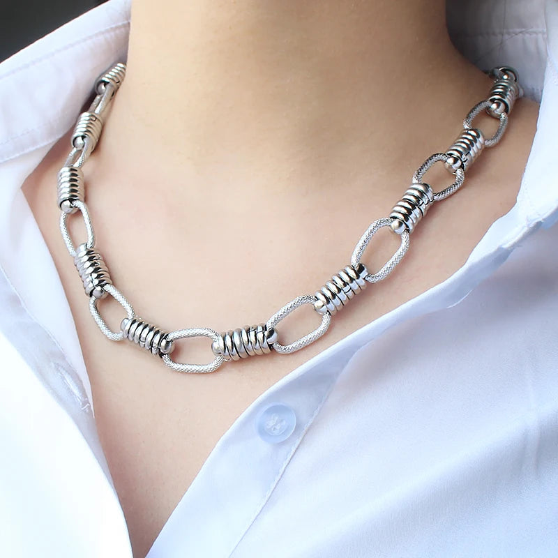 Women's Simple Classic Sliver Chain Necklace and Bracelet Set 52cm Necklace Sweater Jewelry Fashion Women's Jewelry Gift