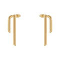 Original Design 18K Gold Plated Stainless Steel Jewelry Tube Stud Earrings Mujer Piercing for Women Gift Earrings E221443