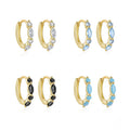 SP Simple Diamond Hoops Minimalist S925 Sterling Silver High Quality Zircon Hoop Earrings