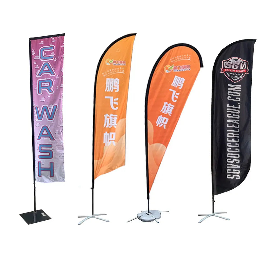 Wholesale Custom Business Advertising Event Outdoor Flying Feather  Flag Banner Teardrop Flags Beach Flags with Stand Pole Kit