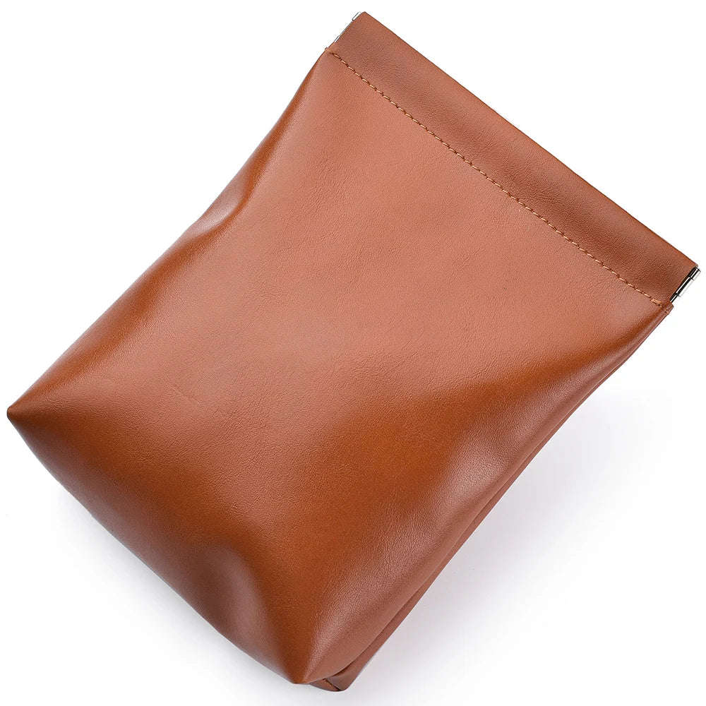 Vegan Leather Custom Cosmetic Bag Handy Toiletry Travel Waterproof Zipper Makeup Bag