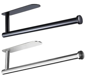 Adhesive Wall Mounted Paper Towel Holder Rack Under Cabinet for Kitchen and Bathroom