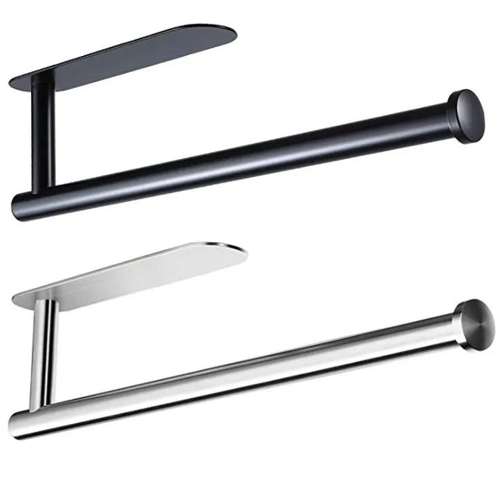 Adhesive Wall Mounted Paper Towel Holder Rack Under Cabinet for Kitchen and Bathroom