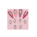 10pcs Gold 3D Nail Art Charms Shape Crystal Rhinestone Stones Nail Jewelry for Acrylic Nail Designer Accessories Decor