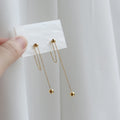 Elegant Long Chain Earring 18k Gold Plated Link Chain Women Jewelry Stainless Steel Adjustable Link Chain Earrings