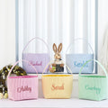 Wholesale Kids Gift Sublimation Lovely Decor Bag Blank Seersucker Easter Baskets