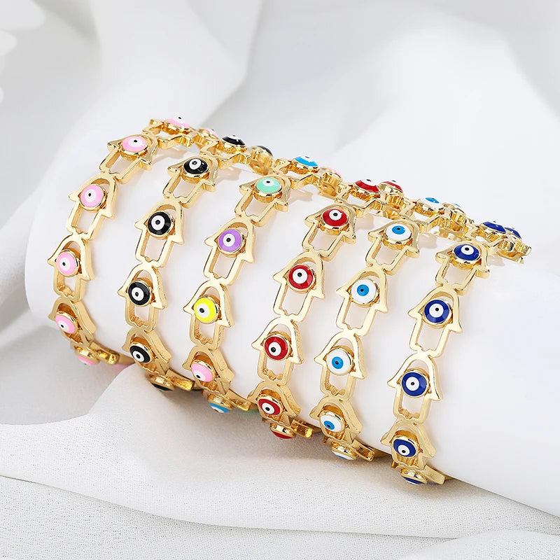 Oro Wholesale 18K Brass Gold Plated Cubic Zirconia Devil'S Eye 8 Shape Bracelet 18K Gold Plated Geometric Bangle Fashion Jewelry