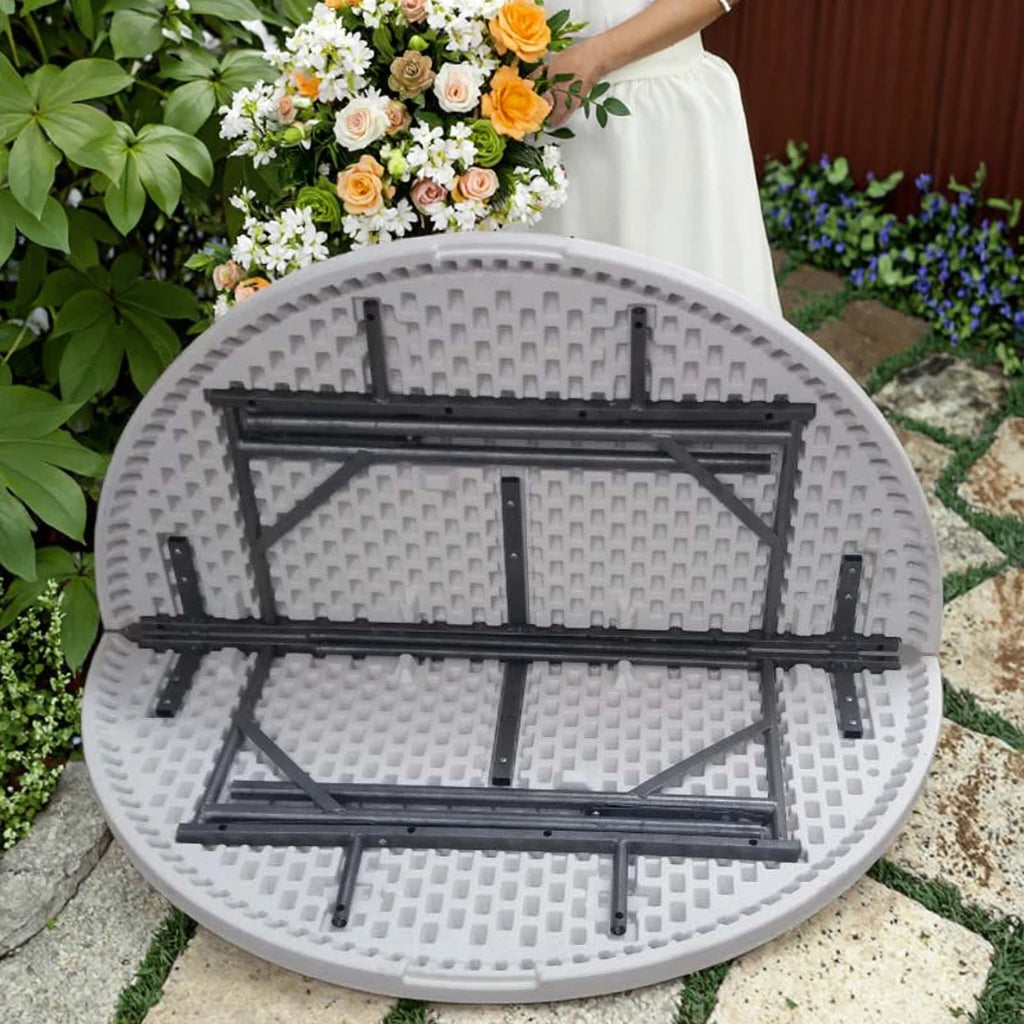 Hot Sale White Folding Table for Outdoor Banquets Weddings Parties Carrying Case for 8-10 People Plastic Garden Table Chair Set