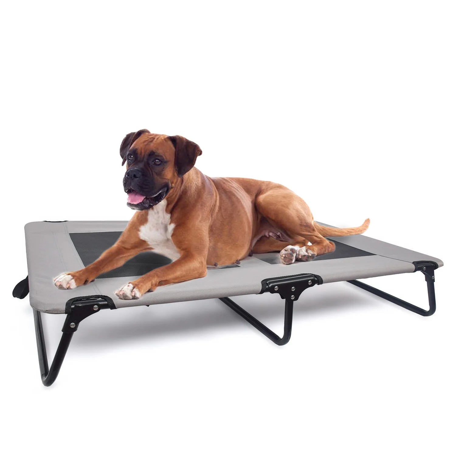Elevated Dog Bed Fabric Outdoor Cooling Bed 600D Oxford and Mesh Removable Cover Solid Pattern Foldable Pet Beds & Accessories