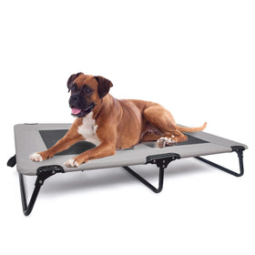 Elevated Dog Bed Fabric Outdoor Cooling Bed 600D Oxford and Mesh Removable Cover Solid Pattern Foldable Pet Beds & Accessories