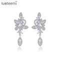 LUOTEEMI Celebrity Japanese Style Dainty Dangling 2026 Trending Designer Wedding Bride CZ Rhinestone Luxury Diamond Earring