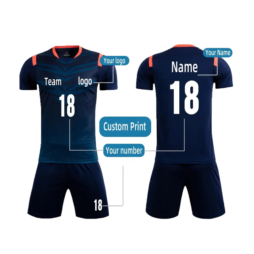 Wholesale Custom Mans Quick Drying Breathable Football Clothes Printing Soccer Jersey Team Uniform Sportswear