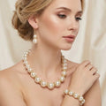 Korean Hot Bride Wedding Fashion Allow Jewelry Pearl Necklaces Earrings Beads Jewelry Two Piece Set for Brides