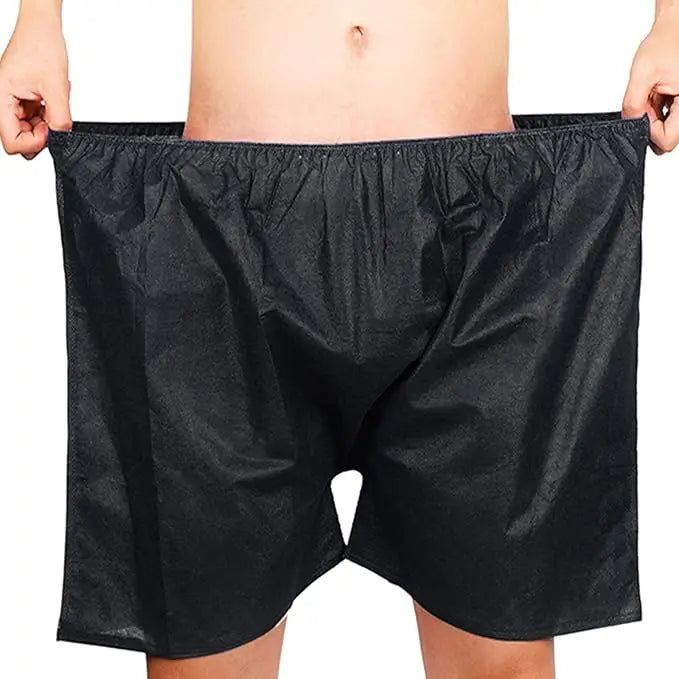 Disposable Men Boxer Shorts Non Woven Male Underwear Patient for Travel Massage Individually Wrapped