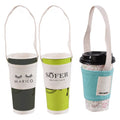 Wholesale Custom Canvas Cup Sleeve Drink Cup Handbag Coffee Milk Beverage Carring Bag Holder With Handle for Bubble Tea Cups