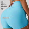 Women's Breathable Crossover Waist Gym Sports Active Scrunch Butt Booty Lifting Yoga Shorts Solid Ribbed Gym Shorts for Ladies