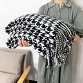 Modern Simple Thousand Bird Pattern Decorative Sofa Blanket Home Stay Model Room Sofa Decorative Bed End Blanket