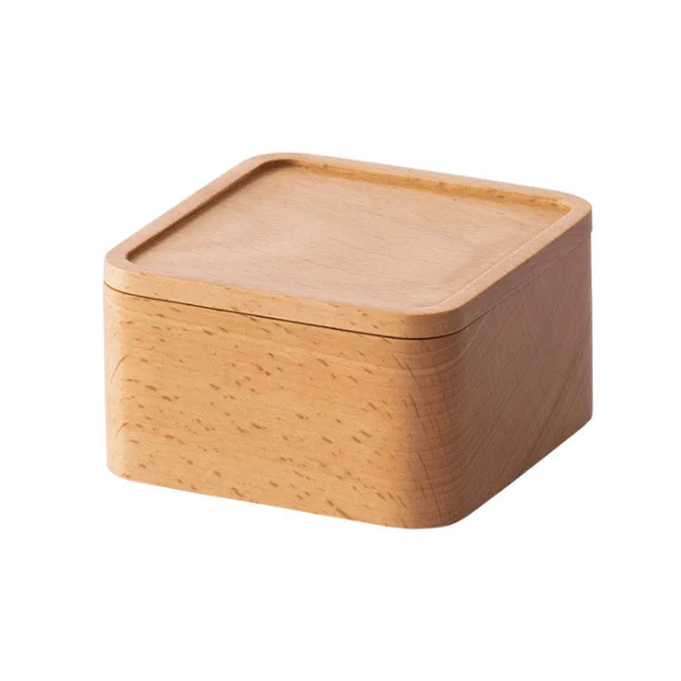 Small Mini square Beech Wood Gift Packing Box Custom Wooden Gift Storage Box