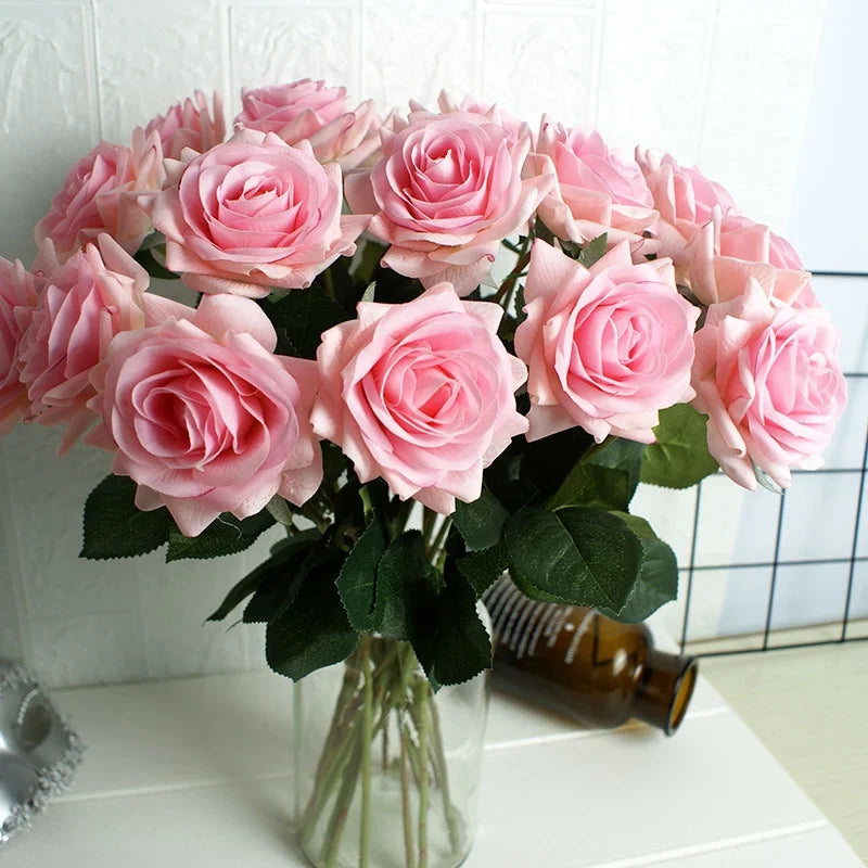 LFR139 Luckygoods Trending Products Rose Artificial Flowers Wedding Real Touch Rose Flower Bouquet