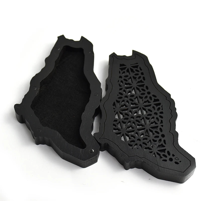 Hot Selling New Saudi Arabic Map Incense Burner Chinese Wood Oud Coil Burner Incense Stick Holder Gift Box Incense Stick Burning