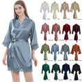 Women's Luxury Soft Silk Satin Night Dress Elegant Short Length Lace Robe Plus Size Bridal Sleepwear for Summer Party Wholesale