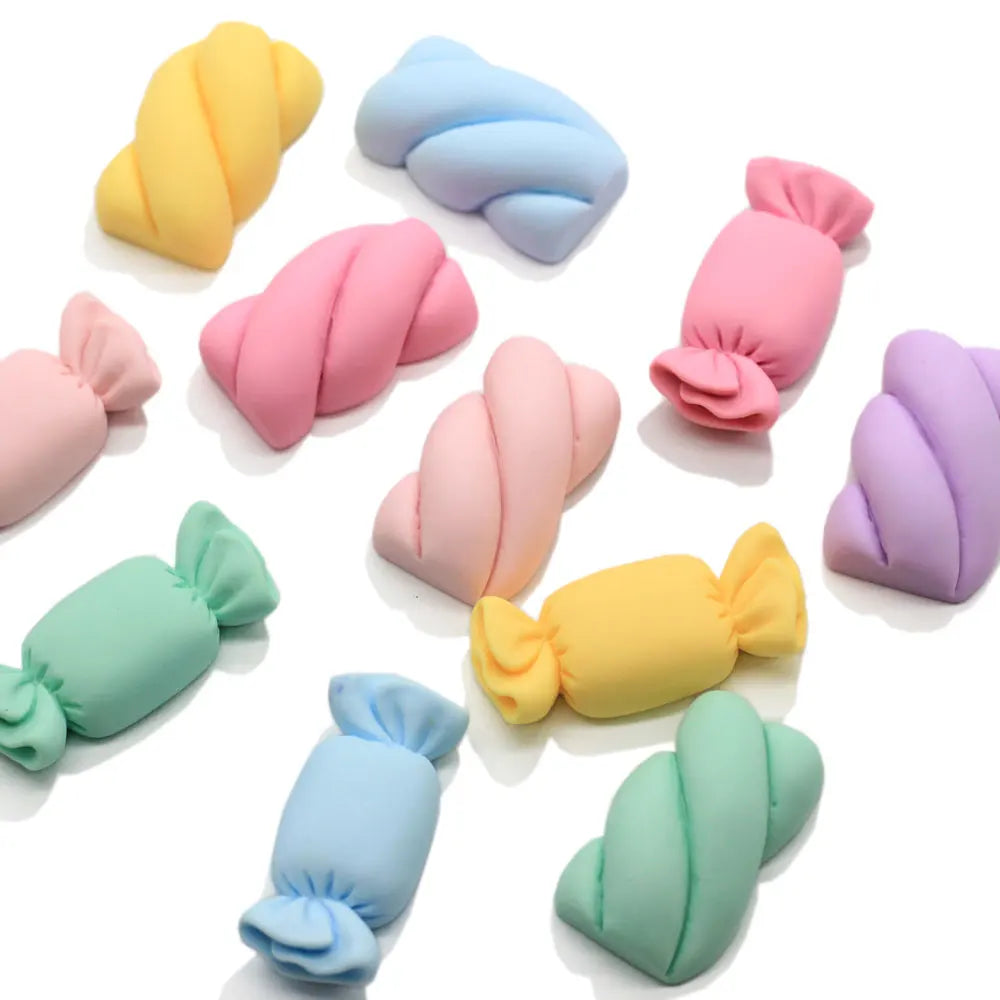 Hot Selling Pastel Sweet Clay Candy Marshmallow Dessert Resin Flatback Cabochons for Scrapbooking Earrings Hair Bow Centers DIY