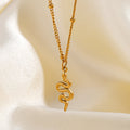 Wholesale High Quality Designer 18k Gold Stainless Steel Collarbone Chain Snake Pendant Necklace