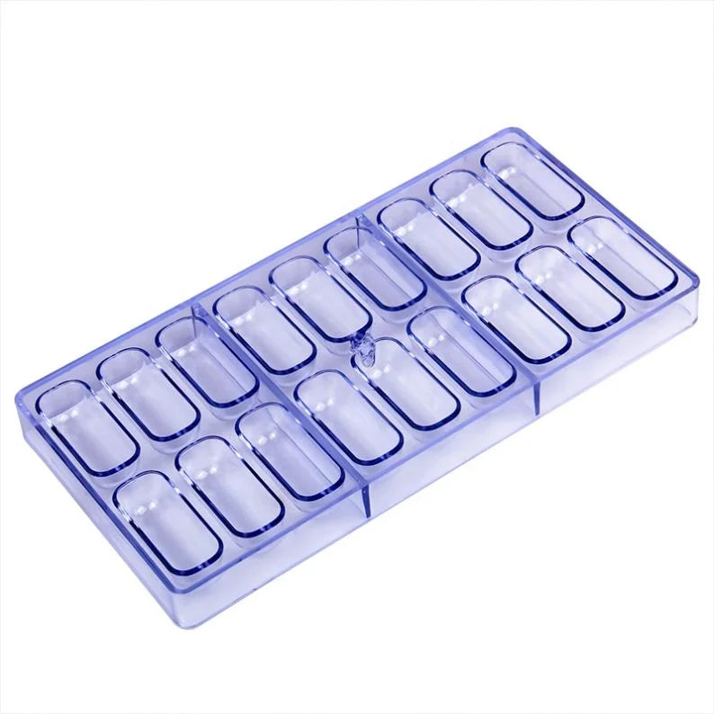 Oval Shape 18 Cavity Fondant Cake Candy Woulds 3D Clear Plastic Chocolate Mold for Baking Tools