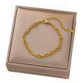 European American Vintage Style New Fashion 18K Gold Plated Stainless Steel Multi-Layer Chain Bracelet Women's Trendy Jewelry