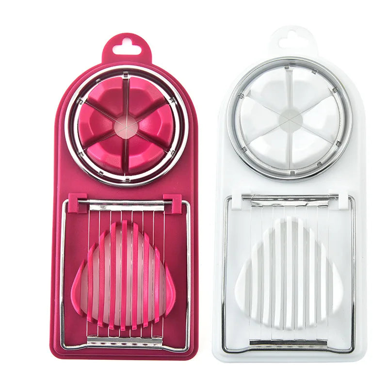 2 in 1 Stainless Steel Egg Slicer Cutter Multi Purpose Egg Dicer & Wedge