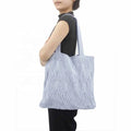 2023 Vintage Lady Fashion Bohemian Knitted Crochet Tote Bags Double Handle Open Closure for Summer Winter and Autumn Women