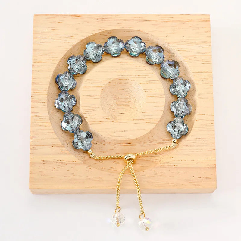 Hot Selling Fashion Symphony Crystal Beads Color Irregular Crystal Drawstring Adjustable Belt Pendant Bracelet