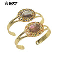 WT-MB126 Gorgeous Enamel Beads Cubic Zircon Women Bracelets Charming Natural Rice Pearl Beads Gemstone Strand Bracelet