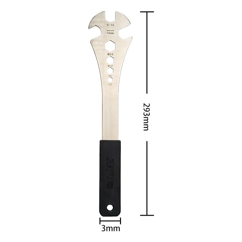 ZTTO Multifunctional Bicycle Pedal Wrench 9/16 Inch 15mm Thickness 4mm Bike Hub Spanner 6/1 Lock Foot Interior Accessories OEM